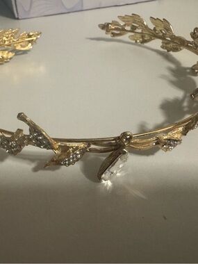 Gold Leaf Crystal Headband - Women Accessories